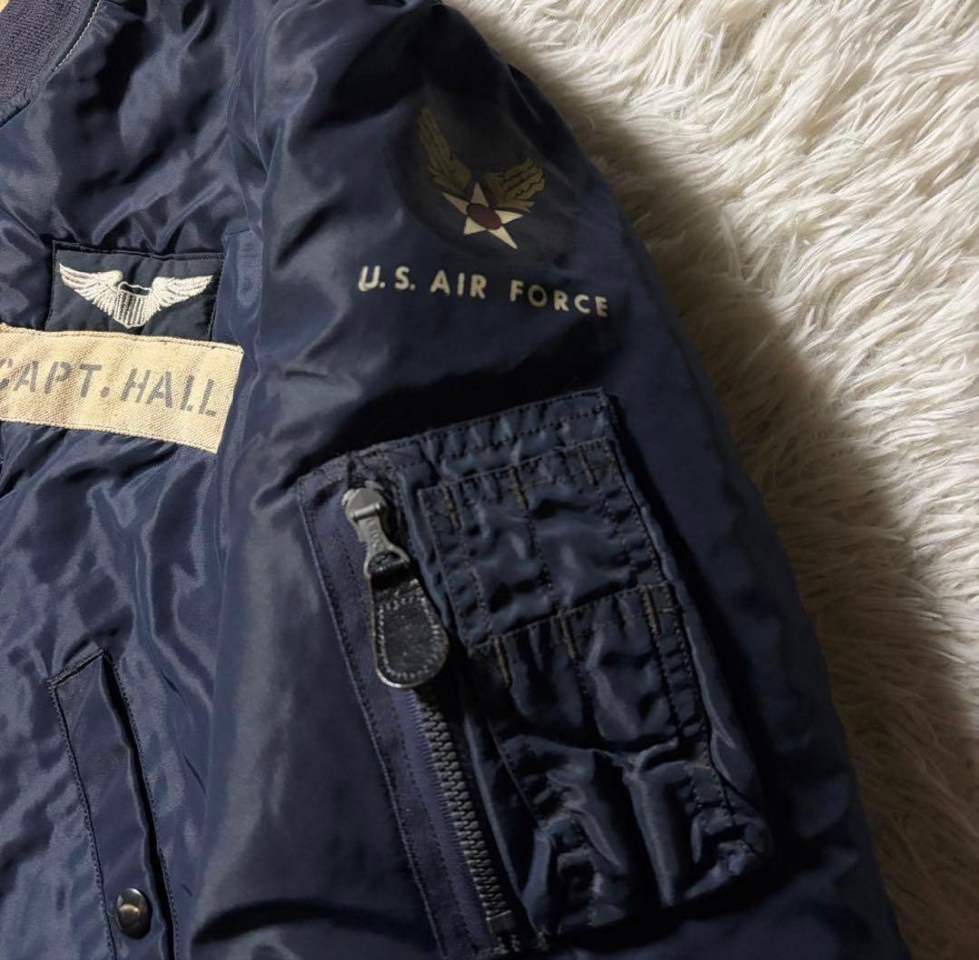 ポ*イ様 【美品 】Buzz RicksonフライトジャケットB-15C ネイビ