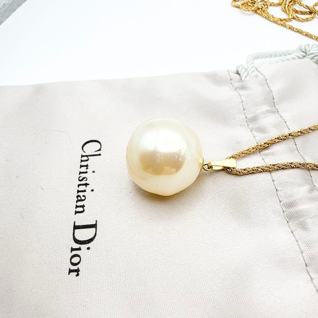 3006-9 希少Germany製✨Dior ロングネックレス　パール　大ぶり