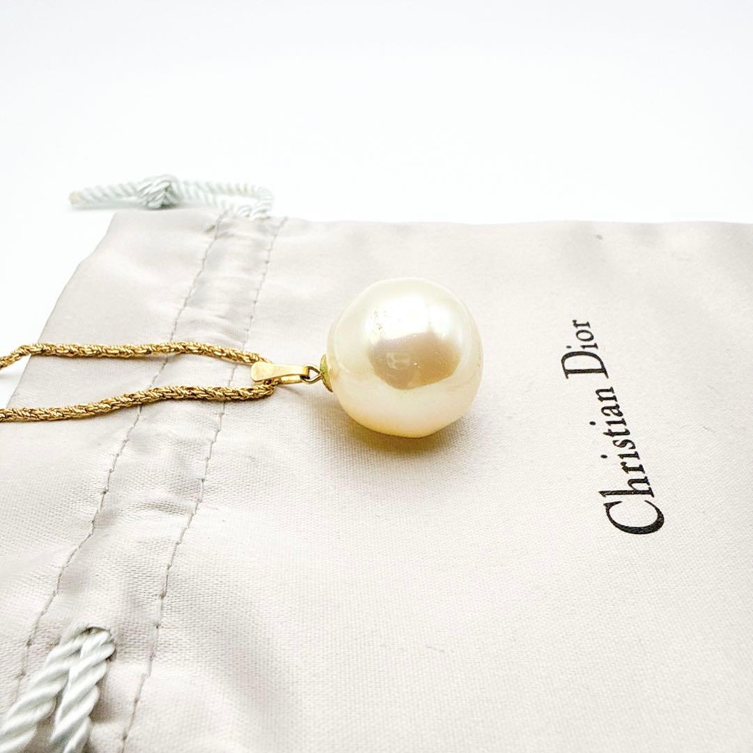 3006-9 希少Germany製✨Dior ロングネックレス　パール　大ぶり