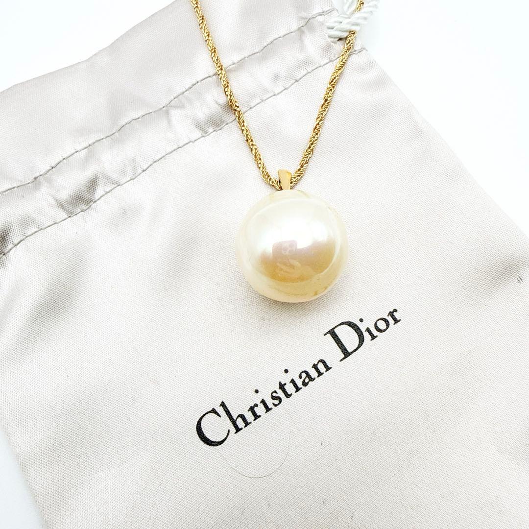 3006-9 希少Germany製✨Dior ロングネックレス　パール　大ぶり