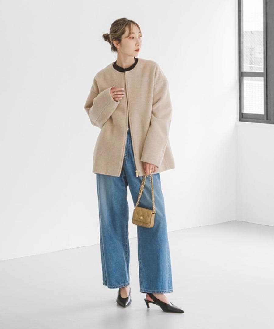 ✨美品✨大人気 ノーブル MTRカラーレスジップショートコート 近年モデル 38