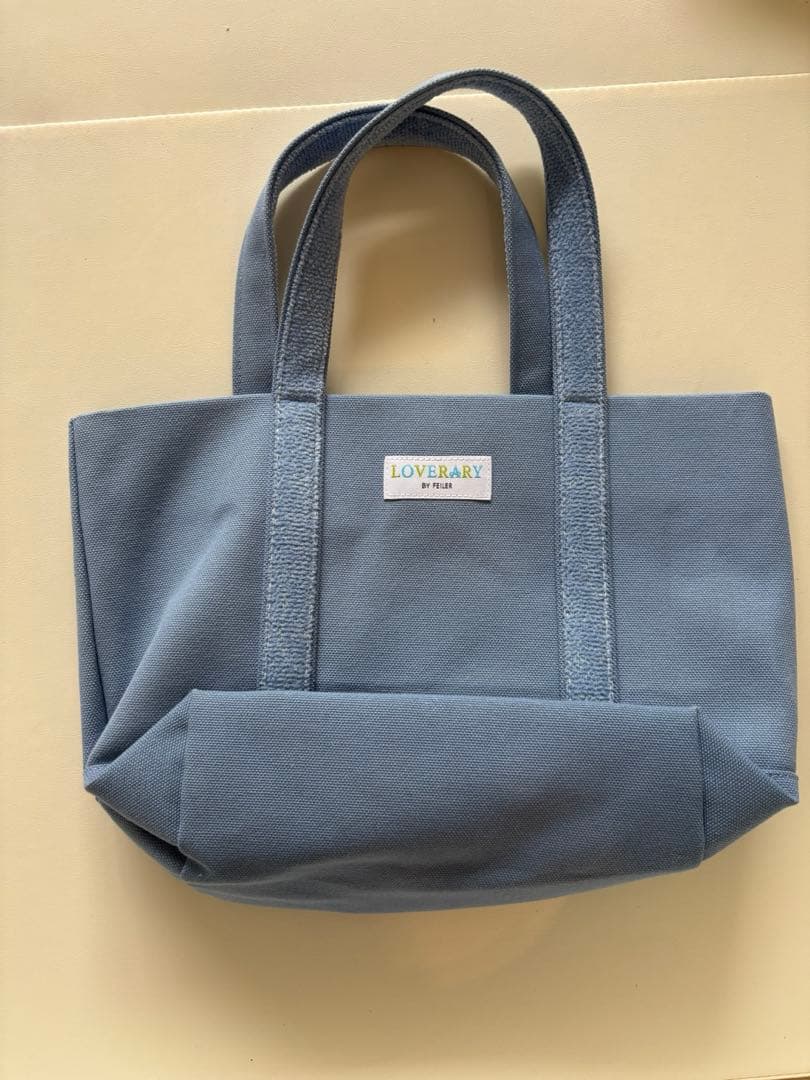 極美品 FEILER オールドテディ トートバッグ ブルー　小