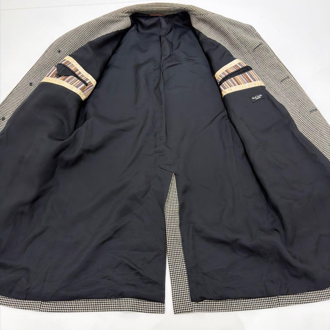 【美品】ポールスミスロンドン ウールコート XL チェック柄 ストライプ
