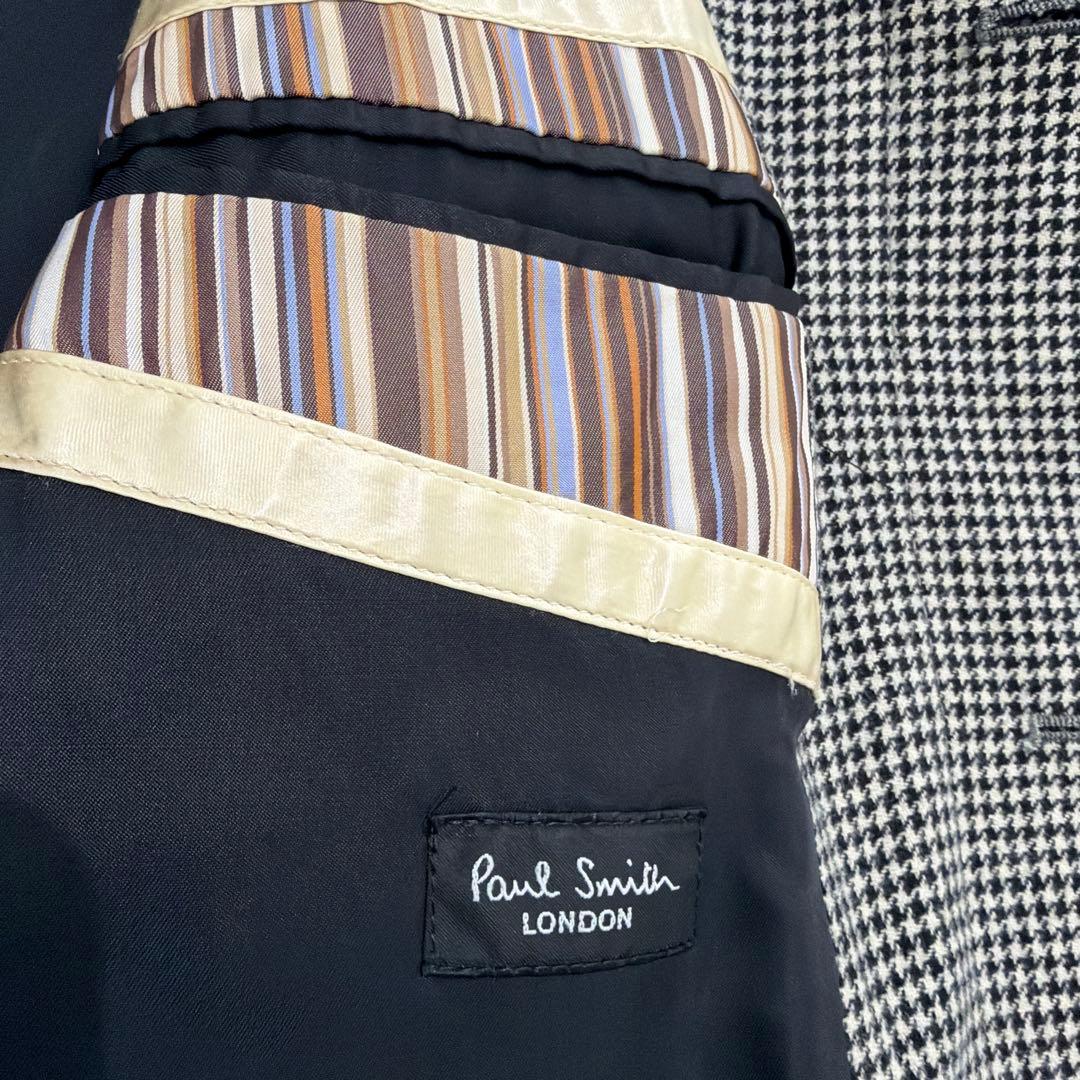 【美品】ポールスミスロンドン ウールコート XL チェック柄 ストライプ