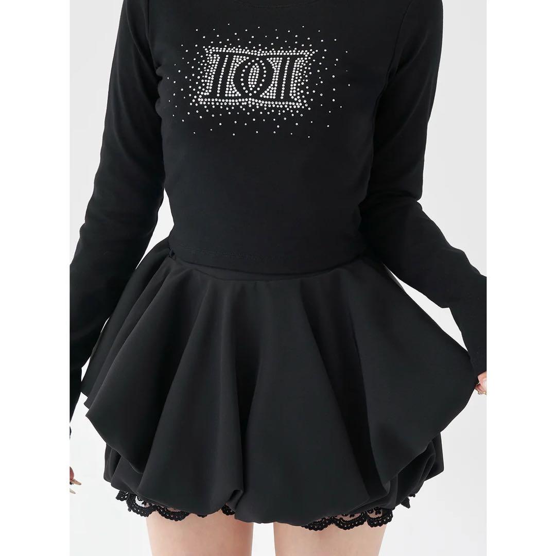 ダーリッチ 新品タグ付 シャイニーDDロゴコンパクトロングTシャツ ブラック