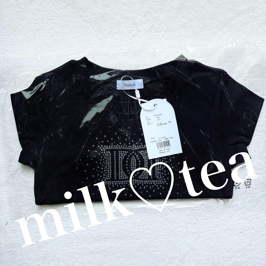 ダーリッチ 新品タグ付 シャイニーDDロゴコンパクトロングTシャツ ブラック