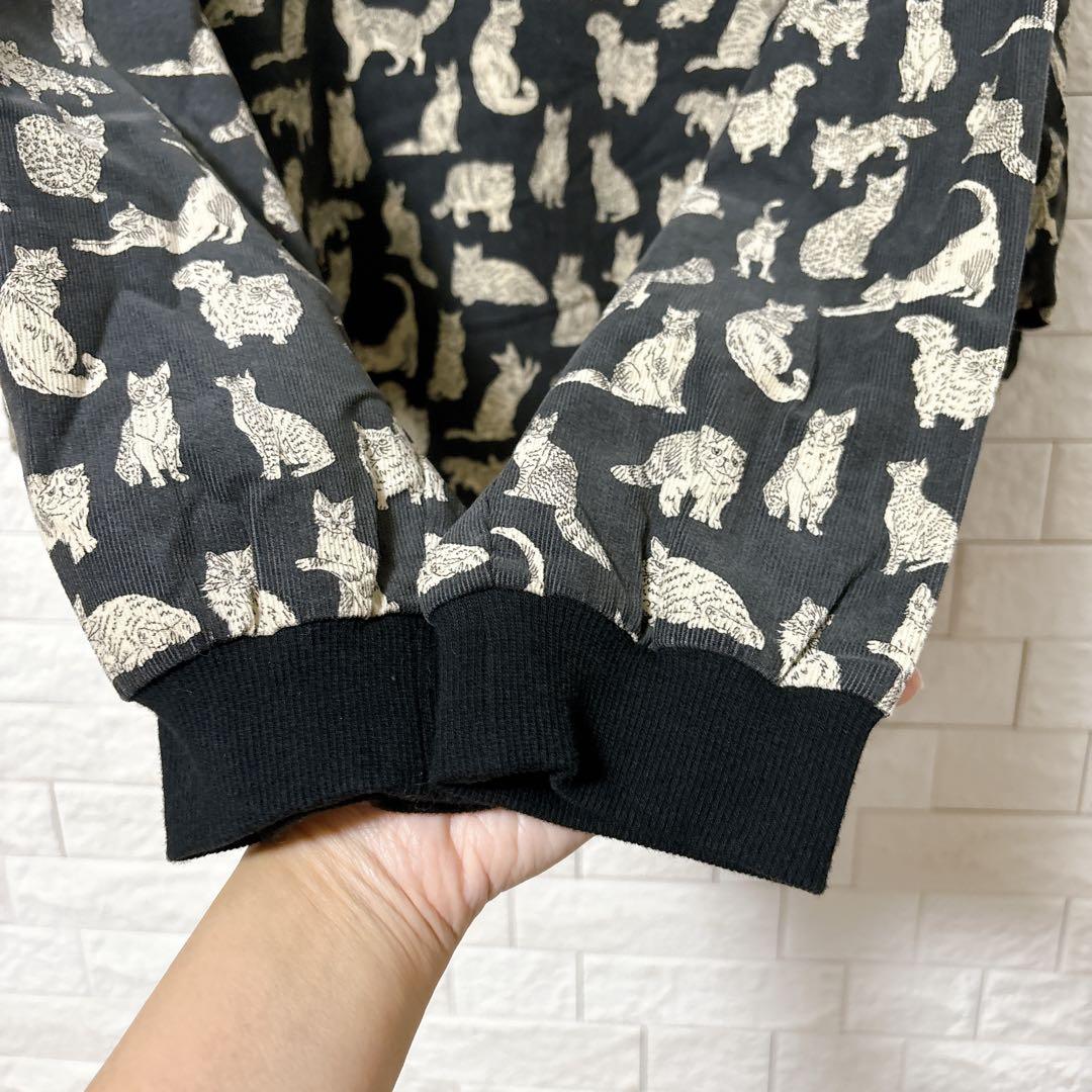 シャワーパーティ×リバティ　長袖カットソー　猫　ネコ　MEOW ミャオウ