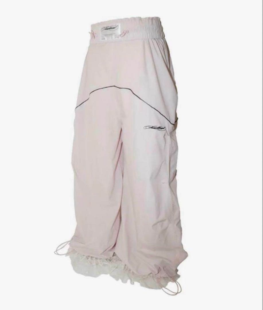 S nylon jersey pants lace（pink