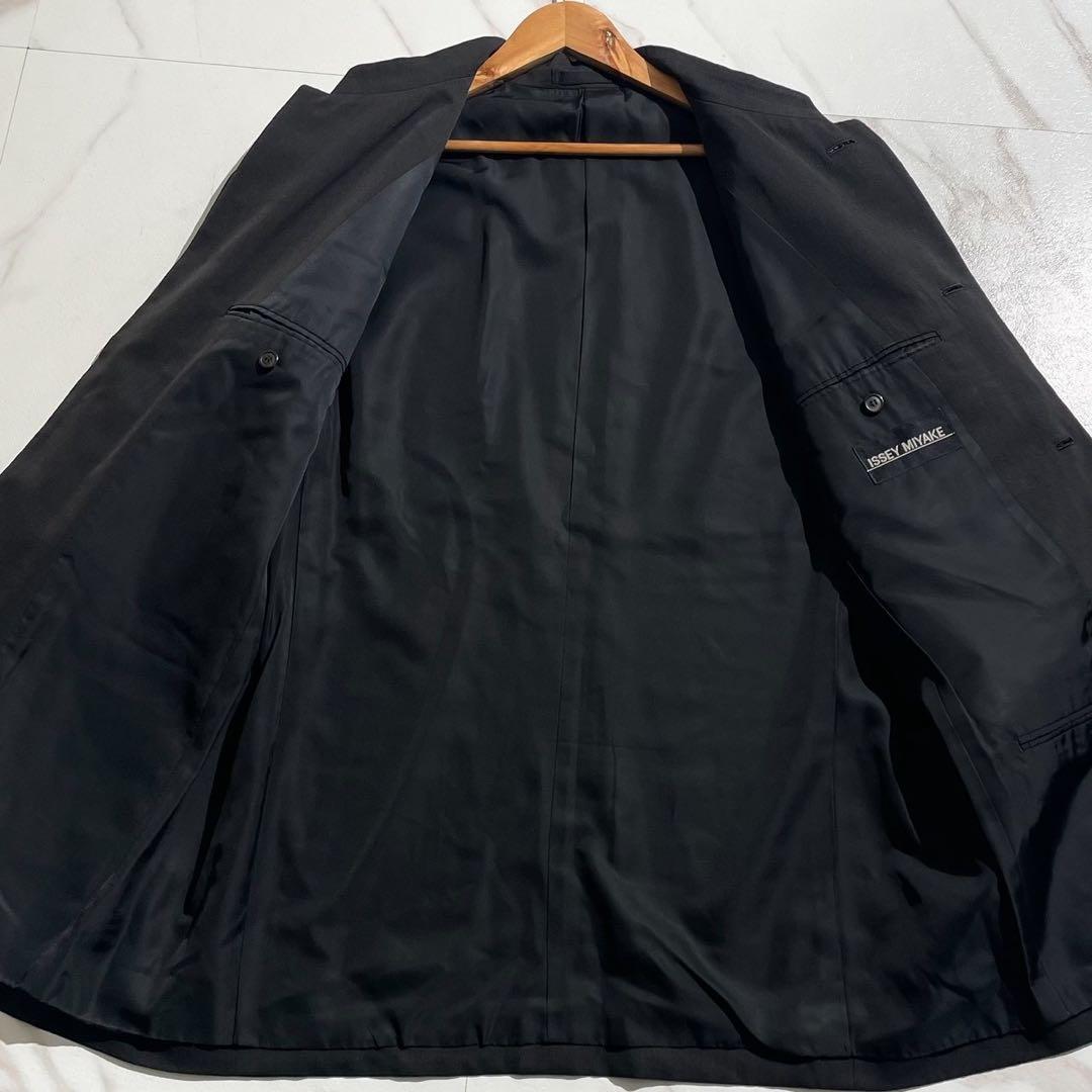 美品✨ISSEY MIYAKE MEN マオカラー ノーカラージャケット 黒タグ