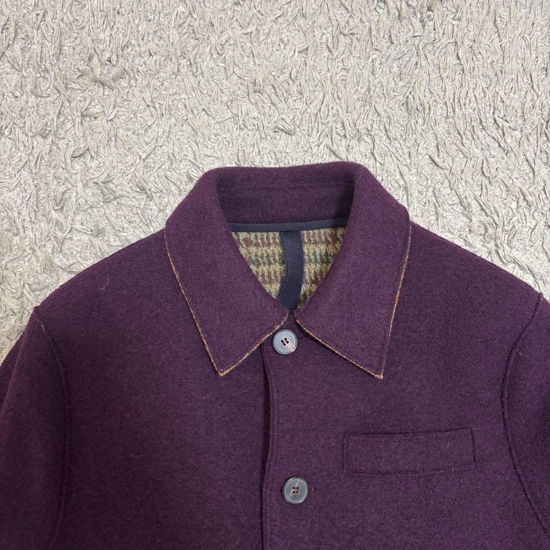 ハリスワーフロンドン　ウールコート　ワインレッド　イングランド　46