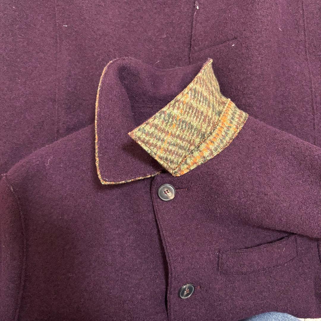 ハリスワーフロンドン　ウールコート　ワインレッド　イングランド　46