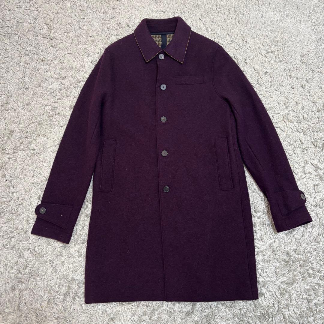 ハリスワーフロンドン　ウールコート　ワインレッド　イングランド　46