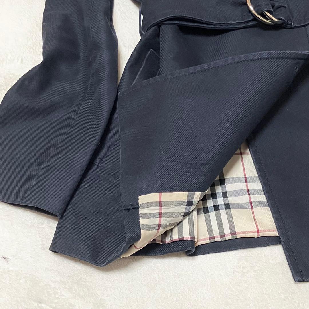 [美品] バーバリーブルーレーベル　トレンチコート　ハーフコート　裏ノバチェック