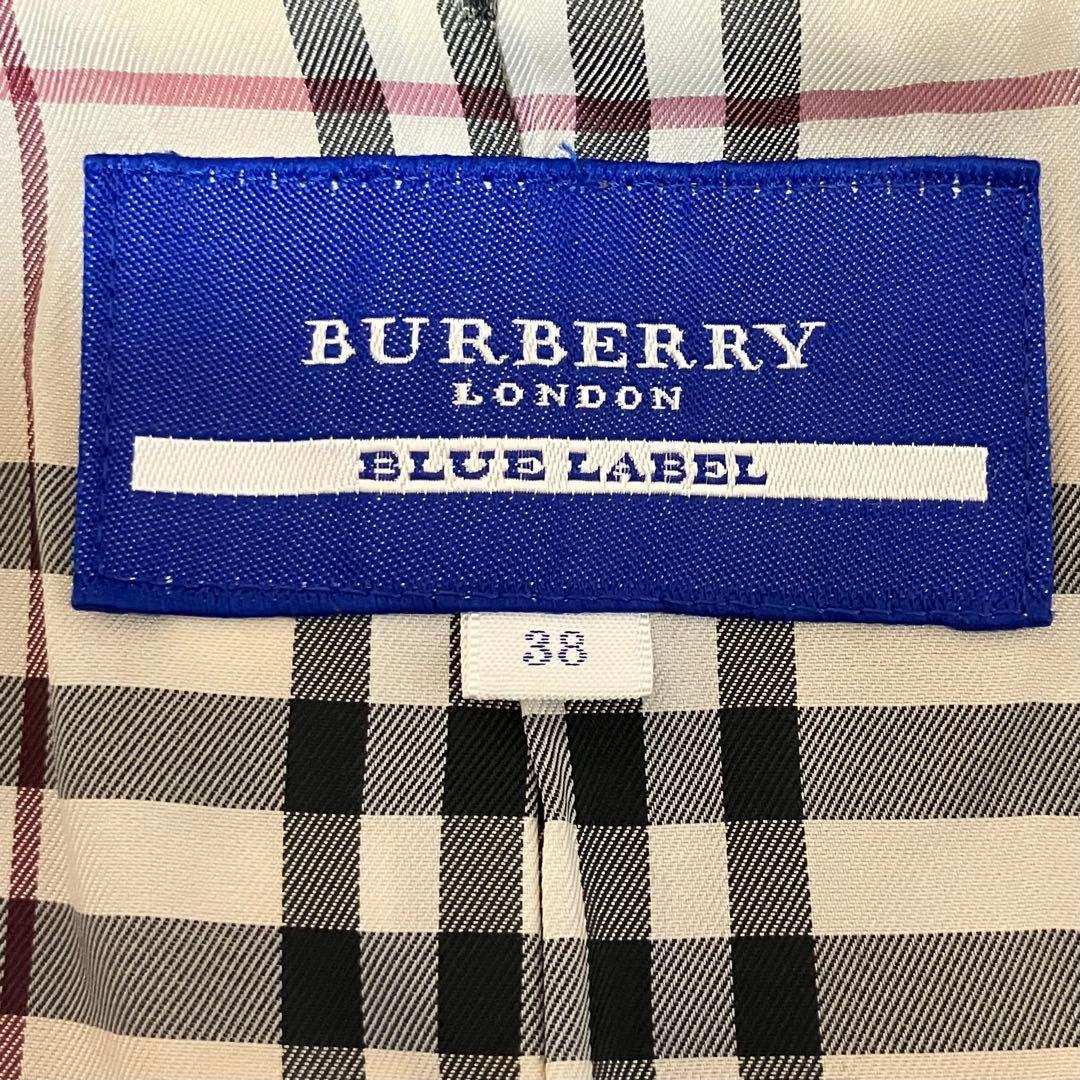 [美品] バーバリーブルーレーベル　トレンチコート　ハーフコート　裏ノバチェック