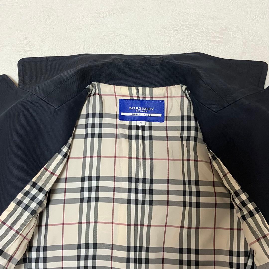 [美品] バーバリーブルーレーベル　トレンチコート　ハーフコート　裏ノバチェック