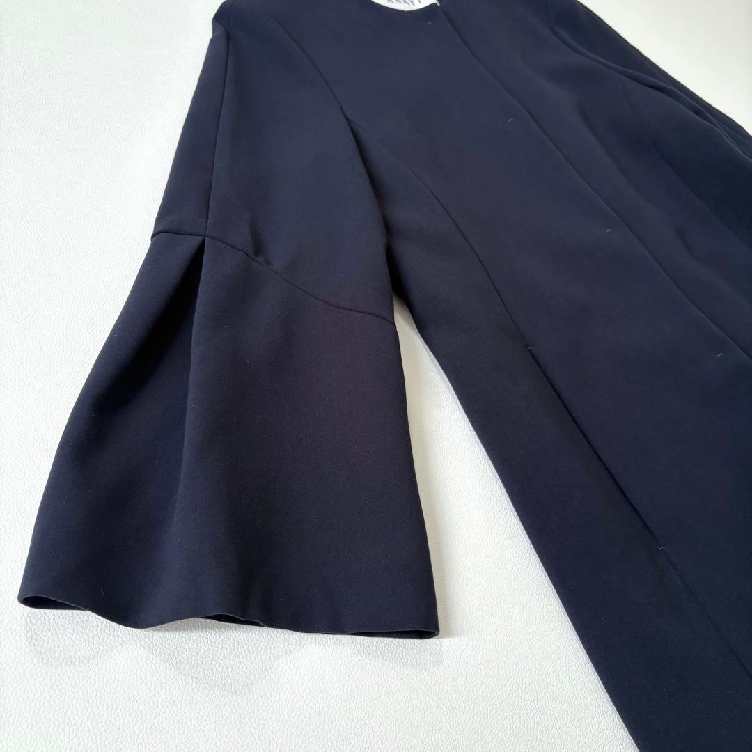 極美品✨アナイ 現行タグ ダブルクロス フレアスリーブコート 紺 38 日本製