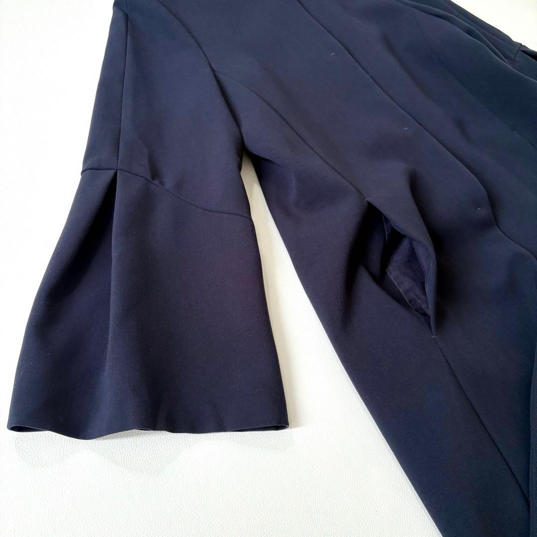 極美品✨アナイ 現行タグ ダブルクロス フレアスリーブコート 紺 38 日本製