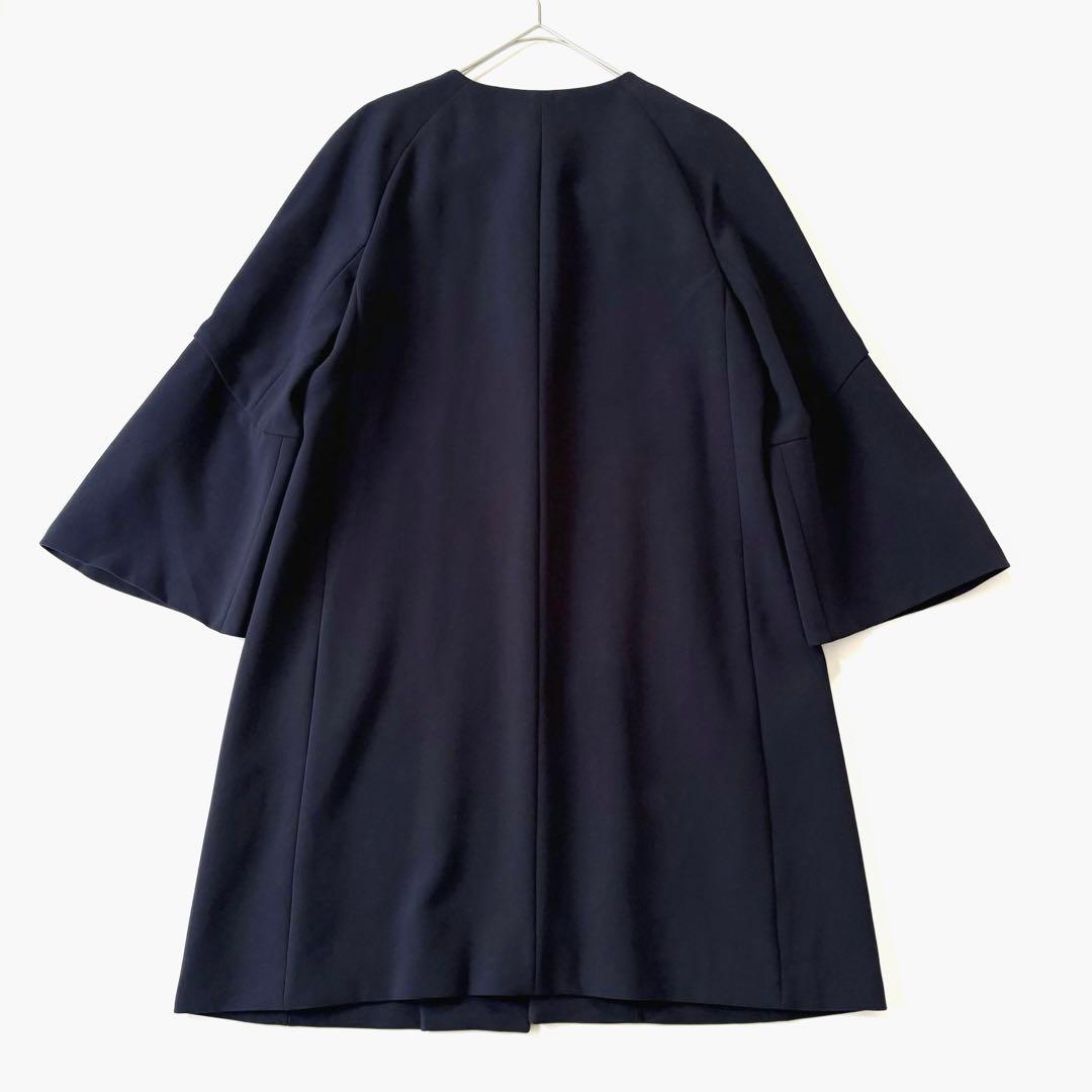 極美品✨アナイ 現行タグ ダブルクロス フレアスリーブコート 紺 38 日本製