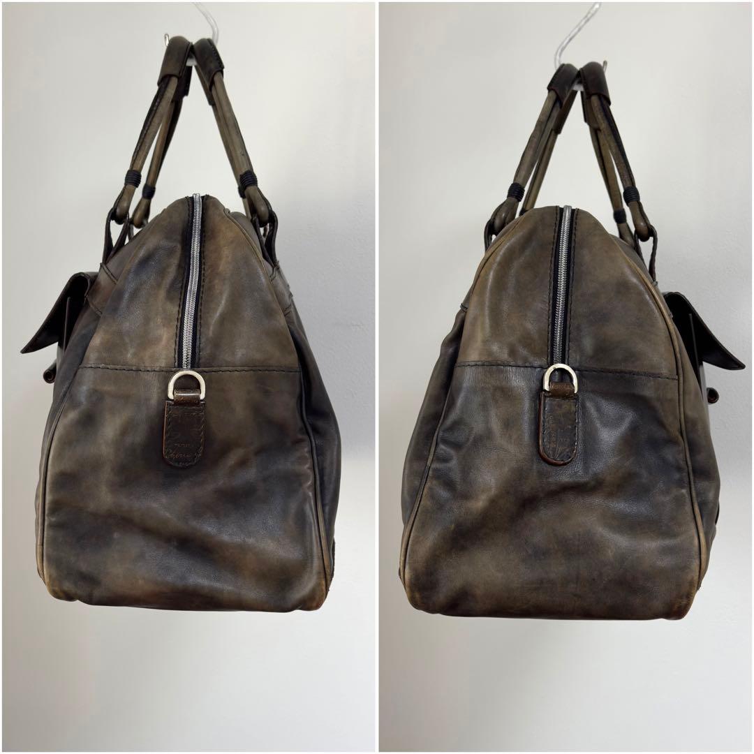 最初期 85.3万円 ベルルッティ パティーヌ スクリットレザートラベルバッグ