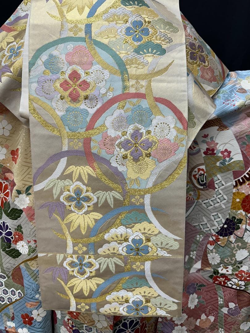 千總 高島屋誂え ピンク地染め分け 誰が袖 振袖 フルセット