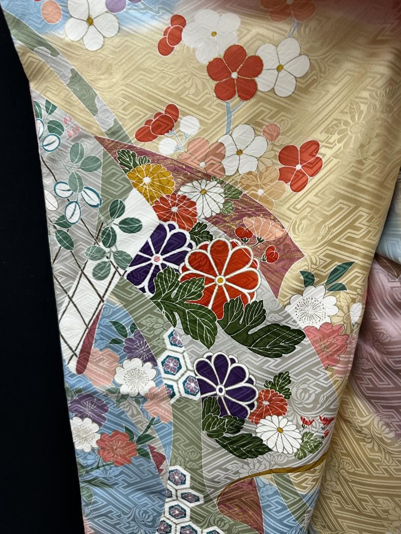 千總 高島屋誂え ピンク地染め分け 誰が袖 振袖 フルセット