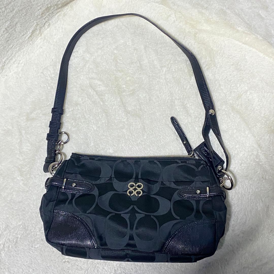 【美品】コーチ　COACH ワンショルダー　シグネチャー　キャンバス　バッグ