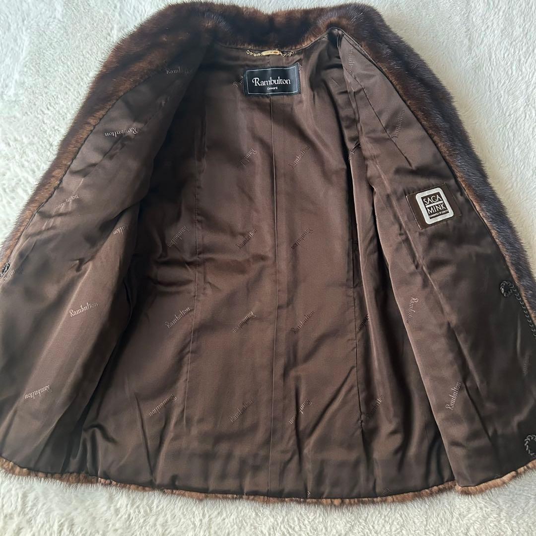 希少✨サガミンク ランブルトン オンワード デミバフミンク ファーコート ロゴ