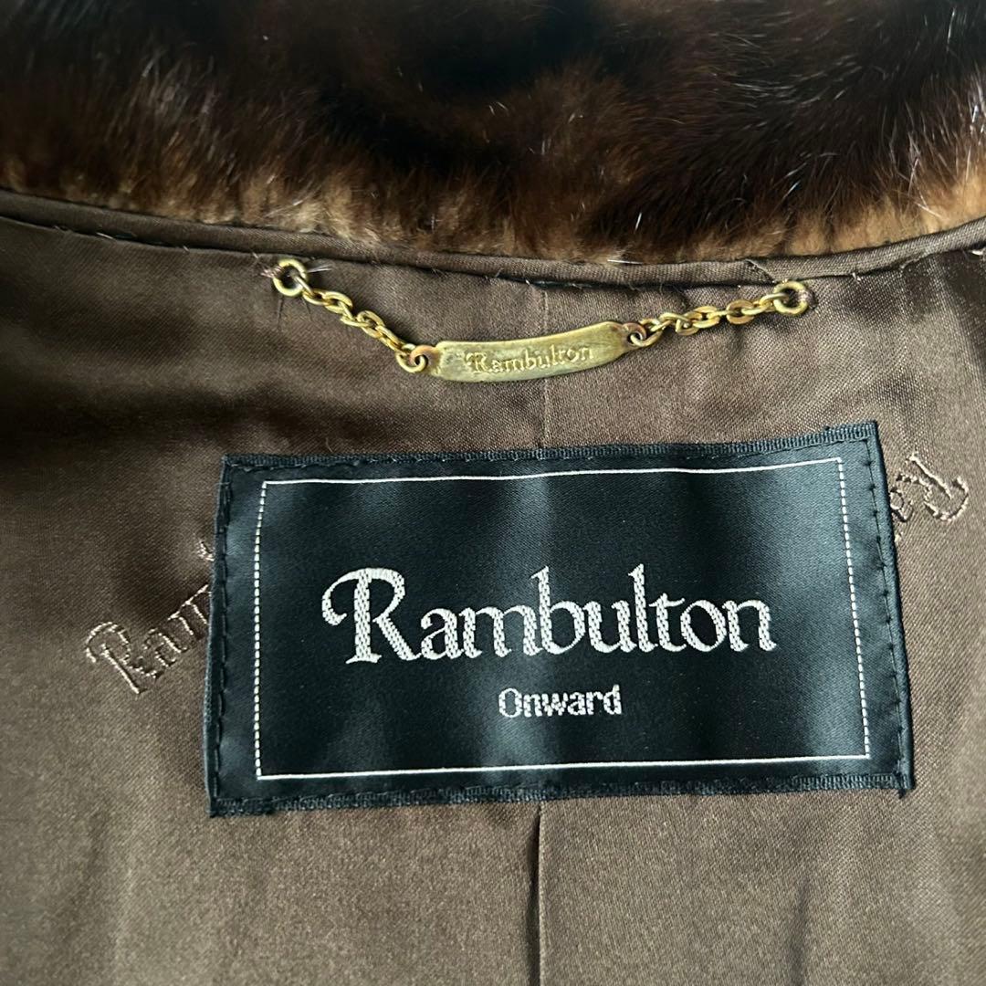 希少✨サガミンク ランブルトン オンワード デミバフミンク ファーコート ロゴ