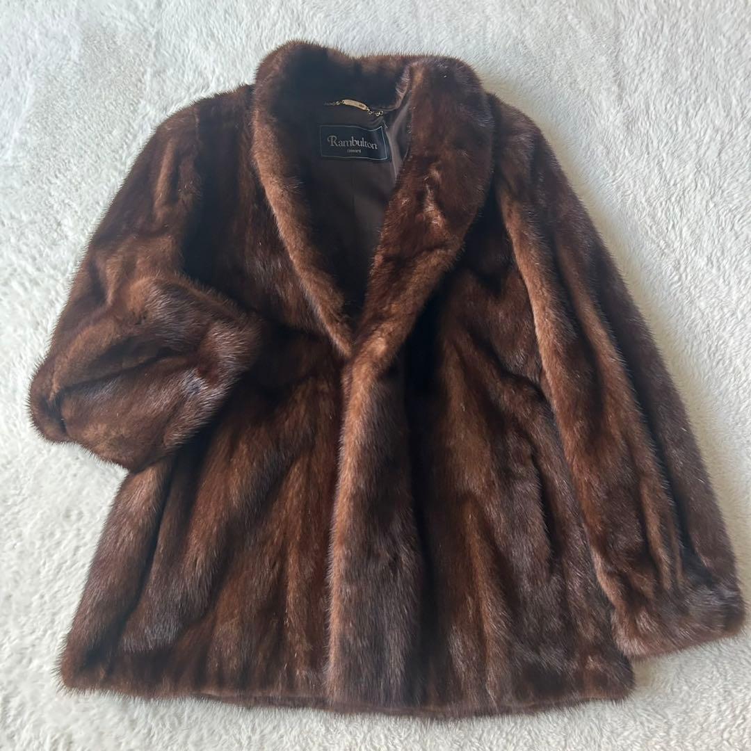 希少✨サガミンク ランブルトン オンワード デミバフミンク ファーコート ロゴ