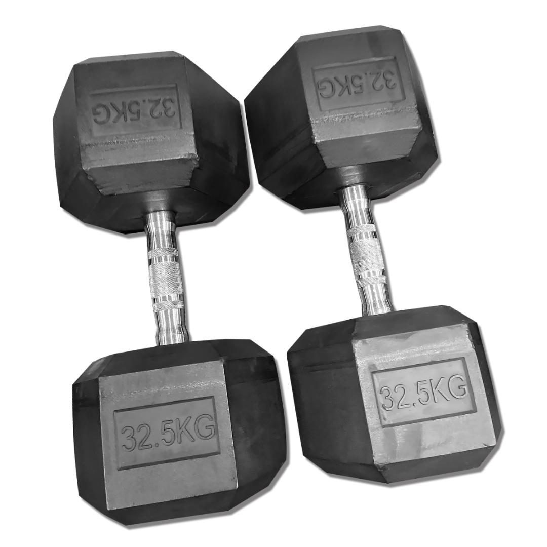 ラバー ヘックス ダンベル 32.5kg × 2個 セット