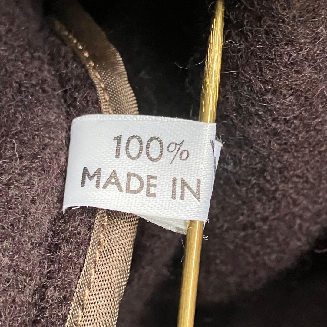 80s ロングダッフルコート イングランド製 ブラウン フード VINTAGE