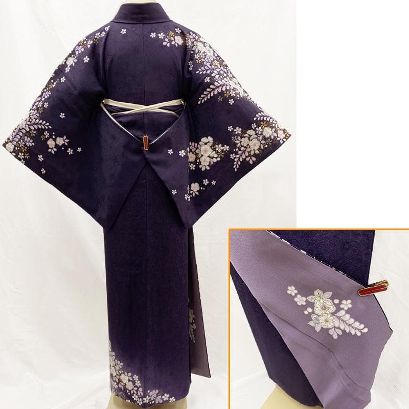 601mh80●翠山工房 辻ヶ花絞り 訪問着 紫 きものやまと 辻ヶ花地紋●