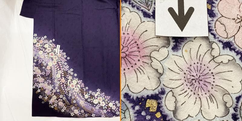 601mh80●翠山工房 辻ヶ花絞り 訪問着 紫 きものやまと 辻ヶ花地紋●