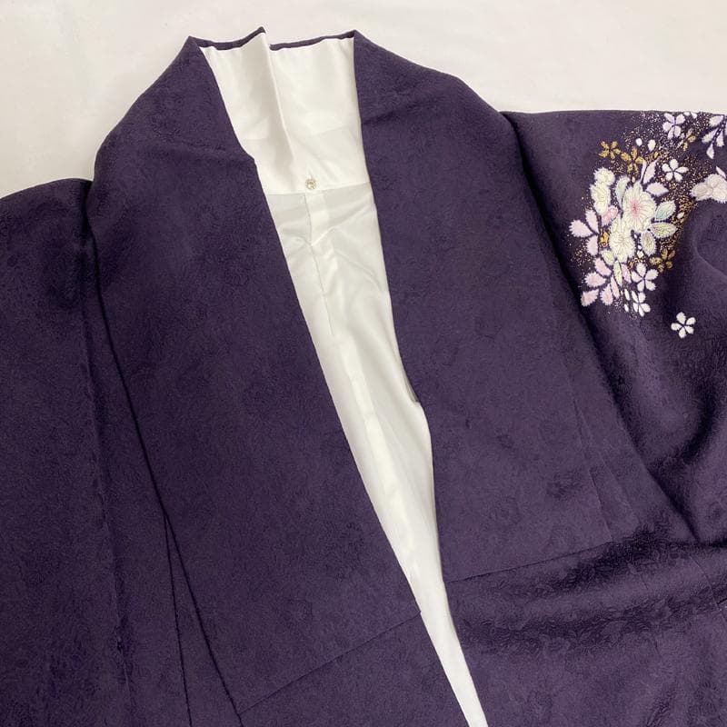 601mh80●翠山工房 辻ヶ花絞り 訪問着 紫 きものやまと 辻ヶ花地紋●