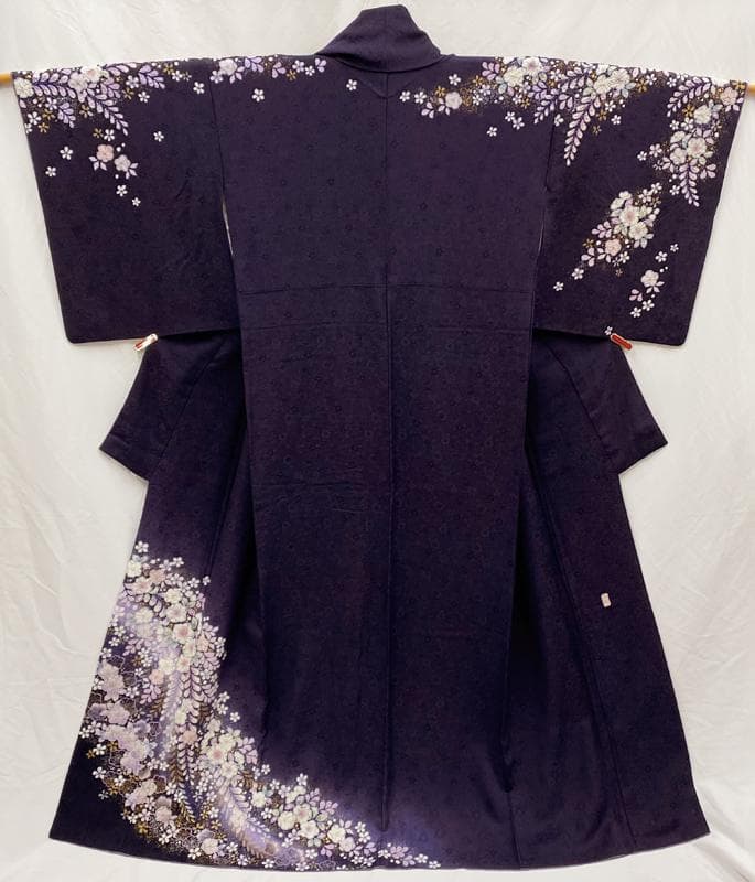 601mh80●翠山工房 辻ヶ花絞り 訪問着 紫 きものやまと 辻ヶ花地紋●