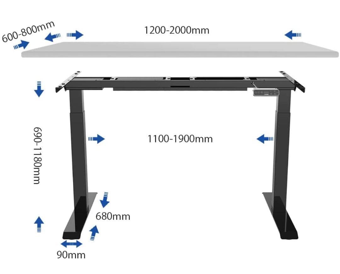 FLEXISPOT スタンディングデスク 電動式昇降デスク EJ2 ※天板無し