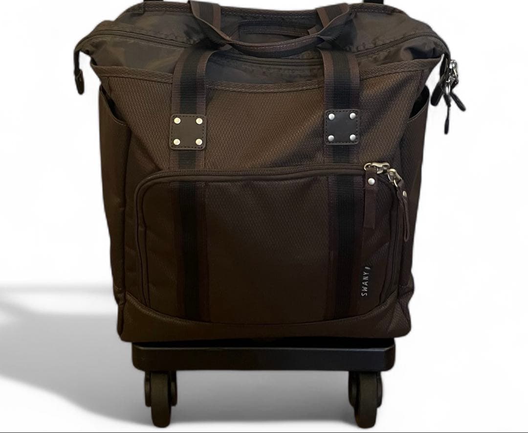 【美品】SWANY スワニー キャリーバッグ キャリーカー ブラウン