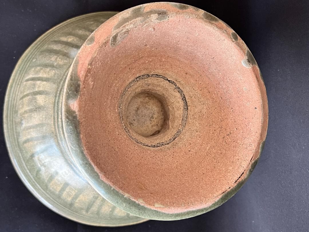 【海】タイ古陶磁　博物館級青磁鉢　スンコロク　宋胡録　骨董品 時代品 美術品