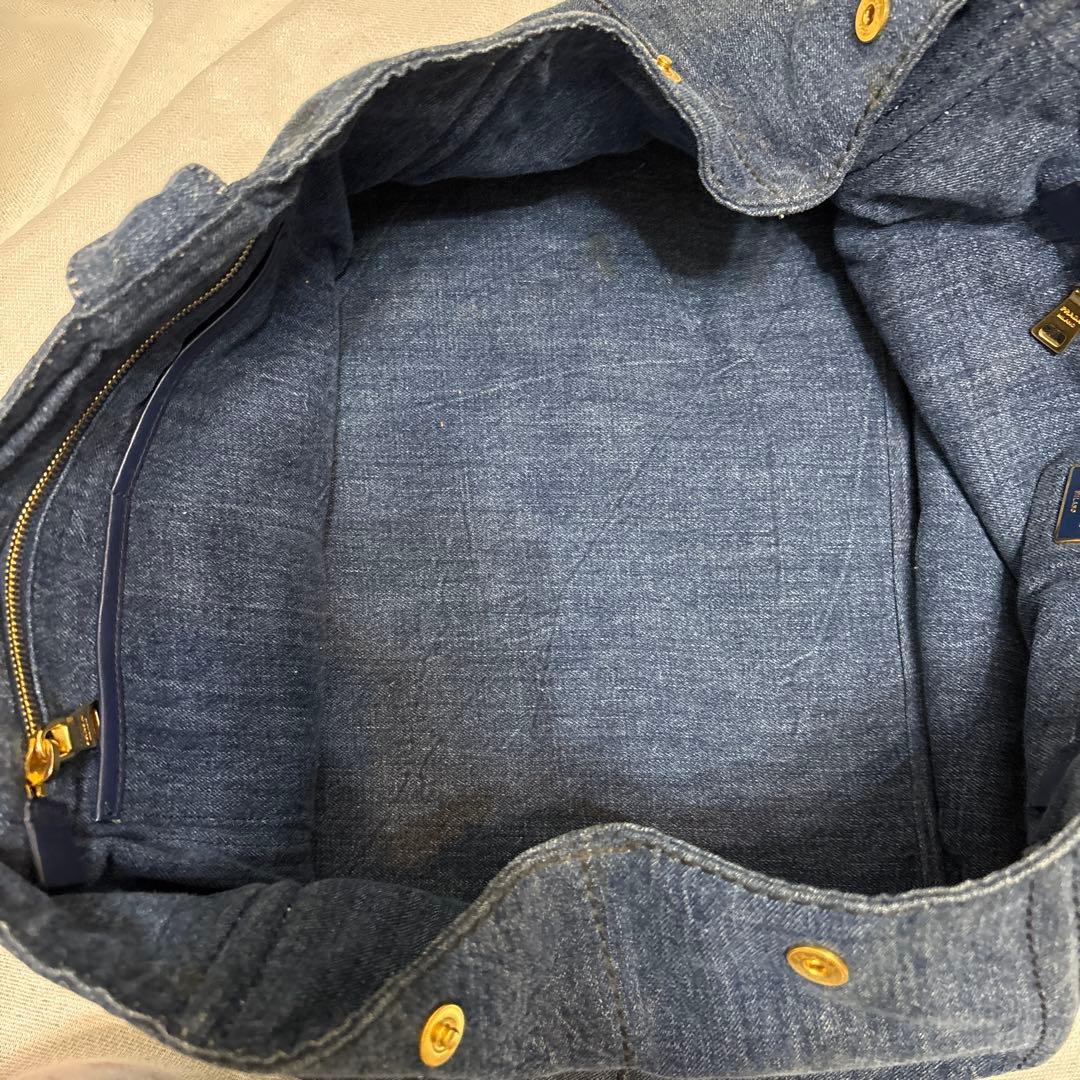 【おにぎり様用】PRADA カナパ Lサイズ　トートバッグキャンバス三角プレート