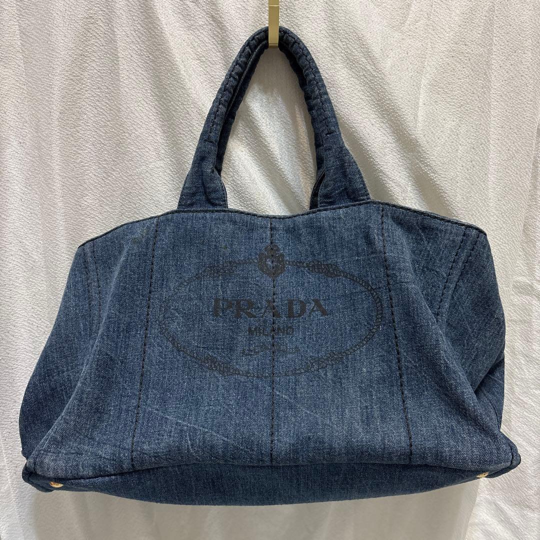 【おにぎり様用】PRADA カナパ Lサイズ　トートバッグキャンバス三角プレート
