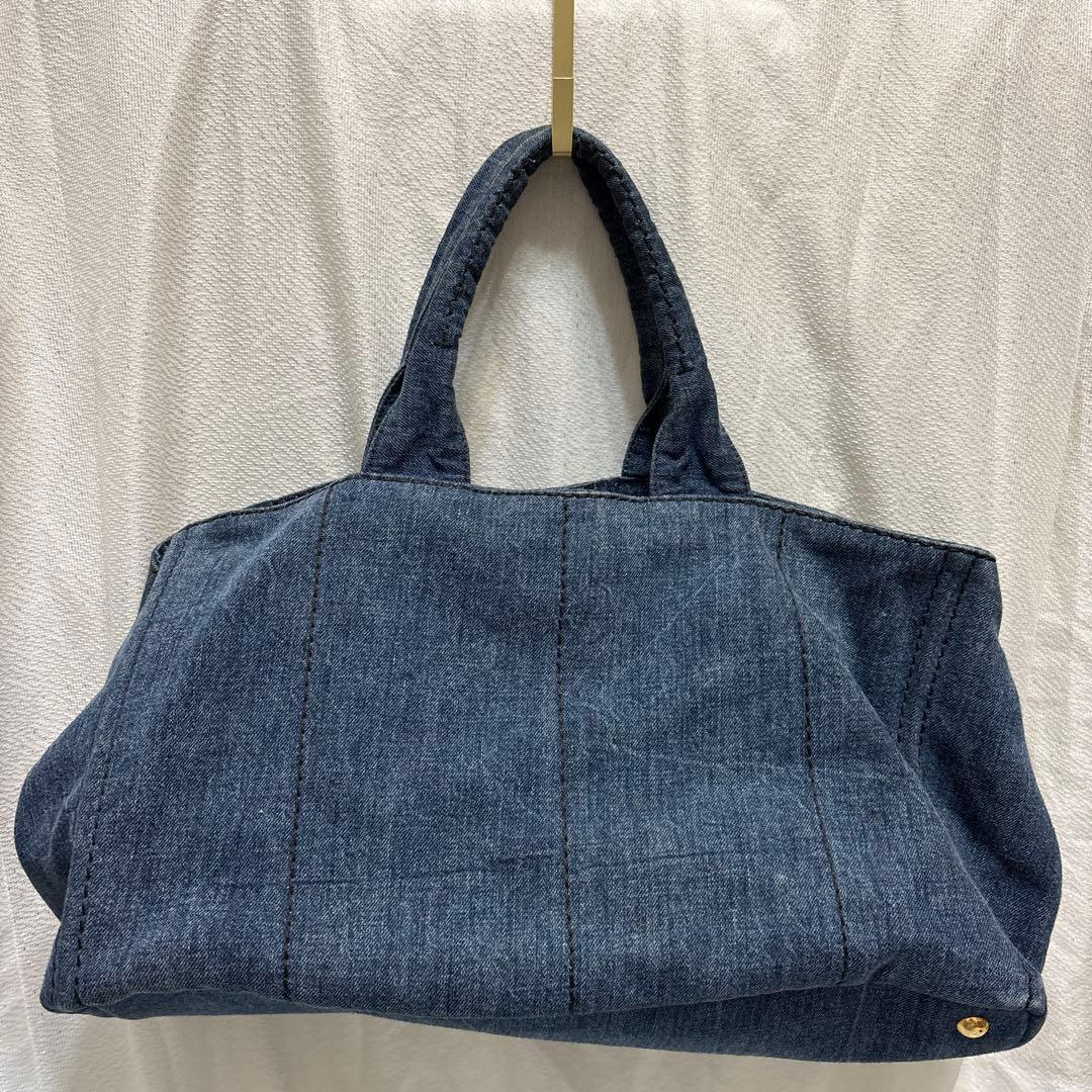 【おにぎり様用】PRADA カナパ Lサイズ　トートバッグキャンバス三角プレート