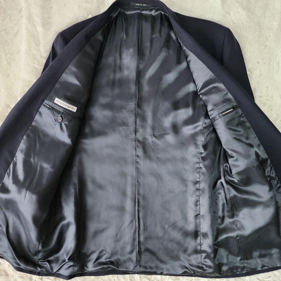 【未使用/タグ付き】アルマーニ スーツ セットアップ ネイビー系 46 ウール