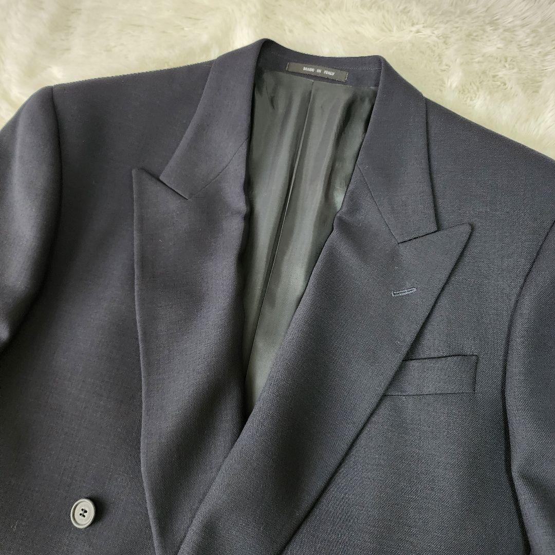 【未使用/タグ付き】アルマーニ スーツ セットアップ ネイビー系 46 ウール
