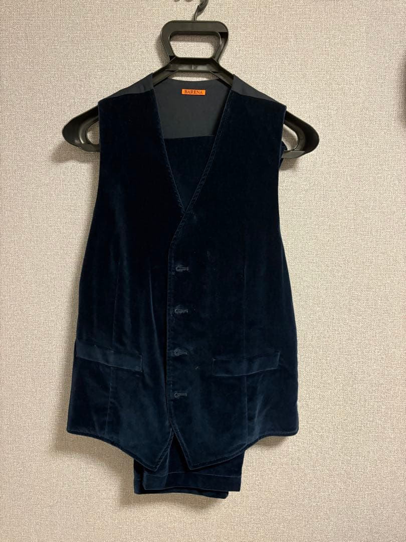 【美品/3ピース】BARENA ベルベット セットアップ スーツ バレナ 48