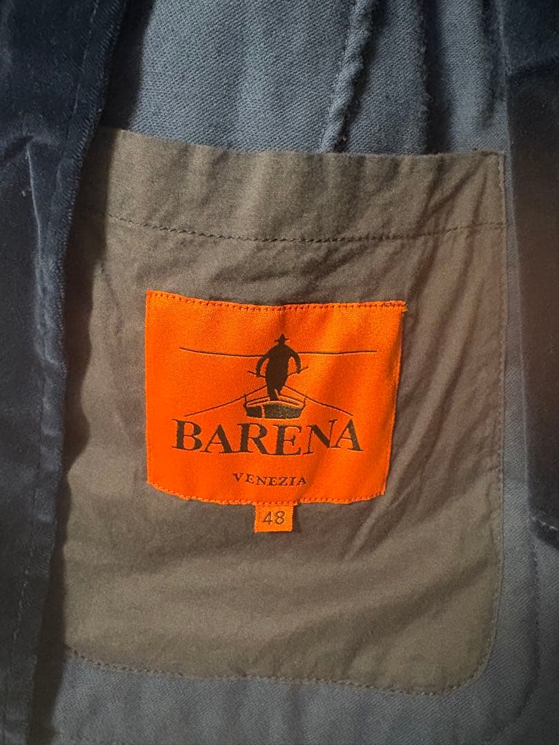 【美品/3ピース】BARENA ベルベット セットアップ スーツ バレナ 48