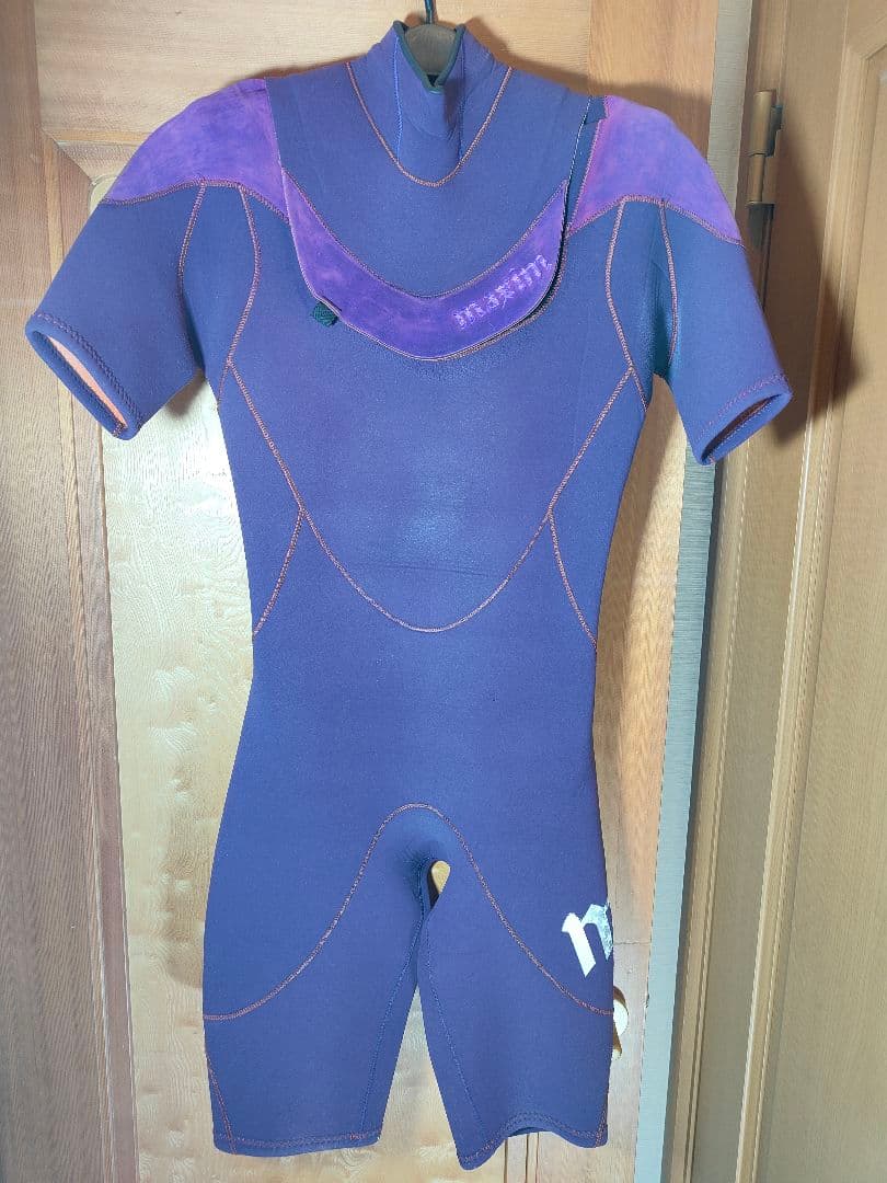 【美品】MAXIM 正規品　パープル　高級ウエットスーツ　ノンジップ　スプリング