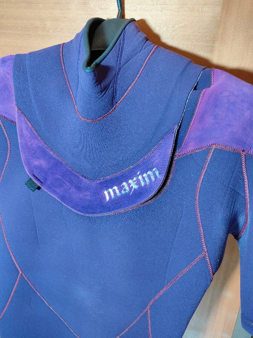 【美品】MAXIM 正規品　パープル　高級ウエットスーツ　ノンジップ　スプリング
