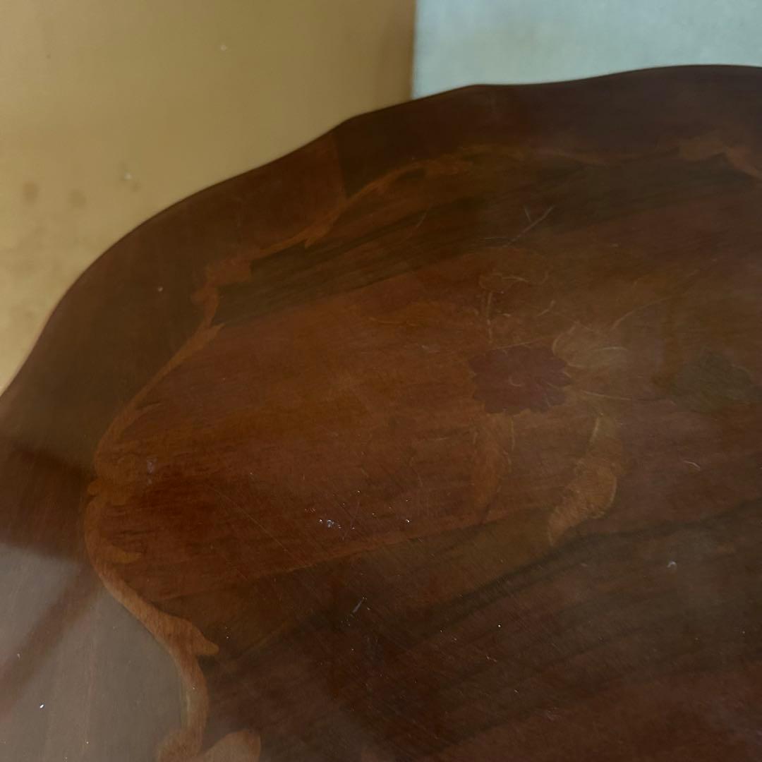 サイドテーブル　イタリア　木製　猫脚