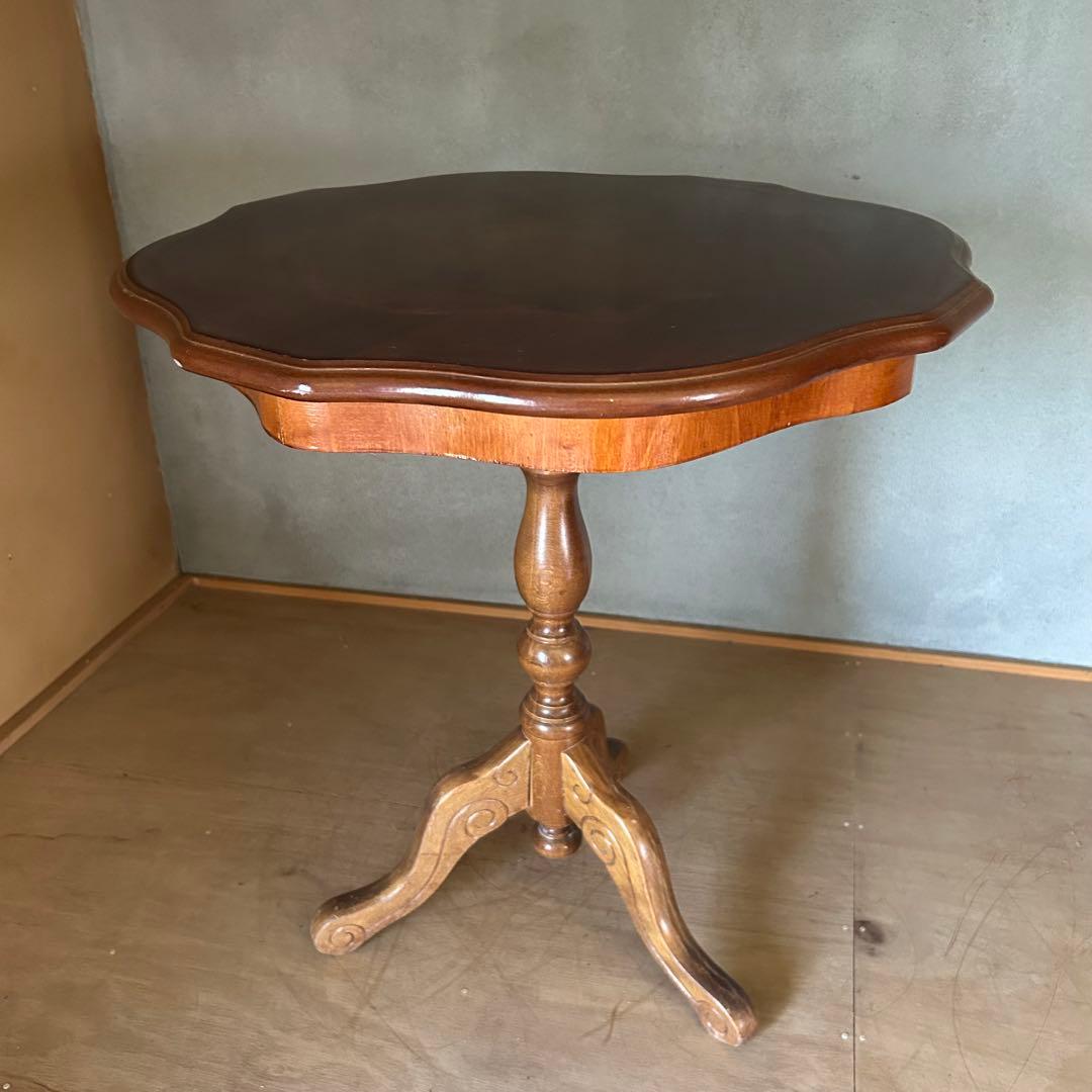 サイドテーブル　イタリア　木製　猫脚