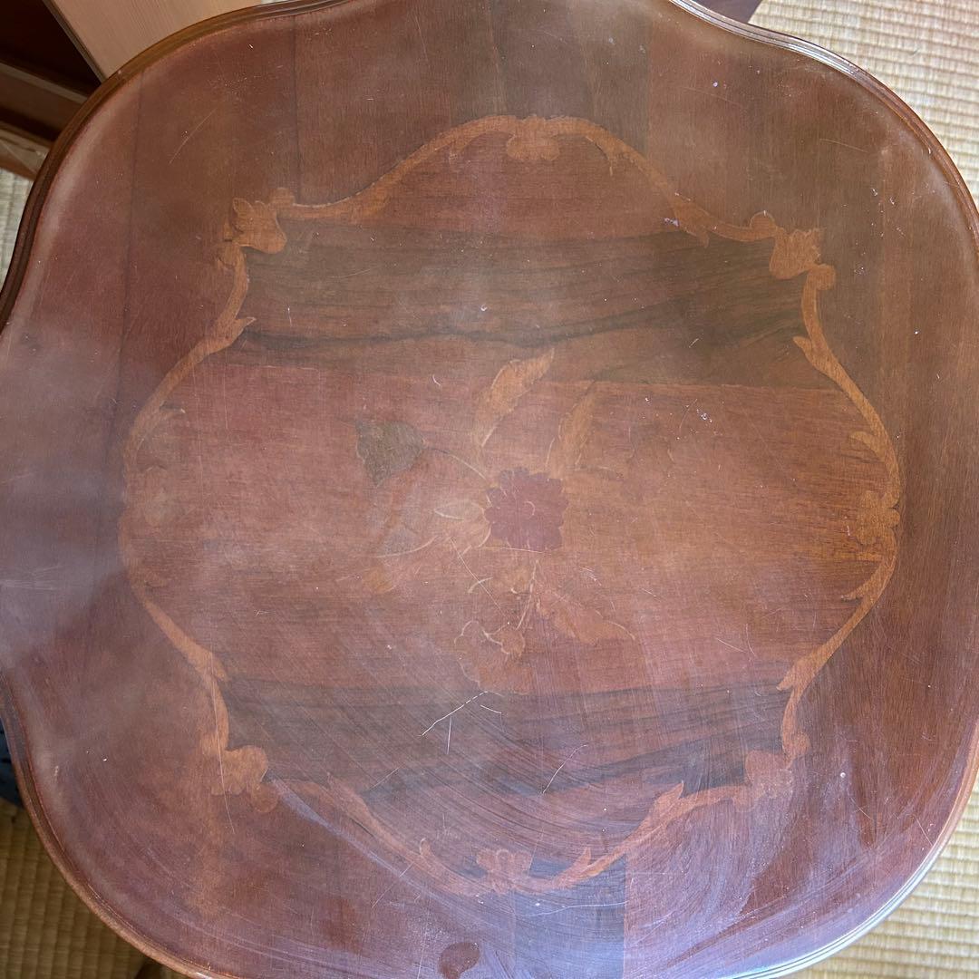 サイドテーブル　イタリア　木製　猫脚